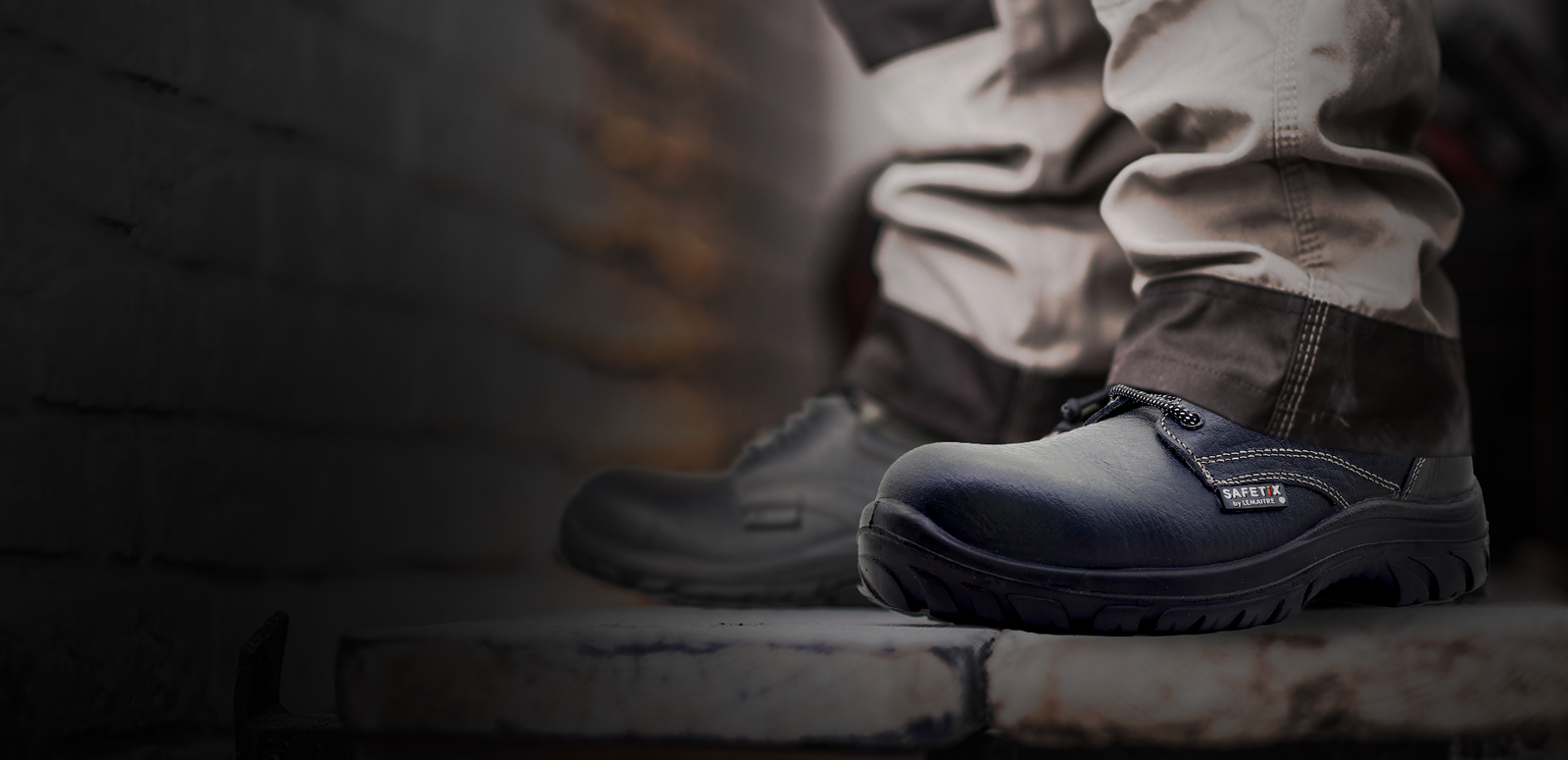 Safety footwear on an industrial shop floor